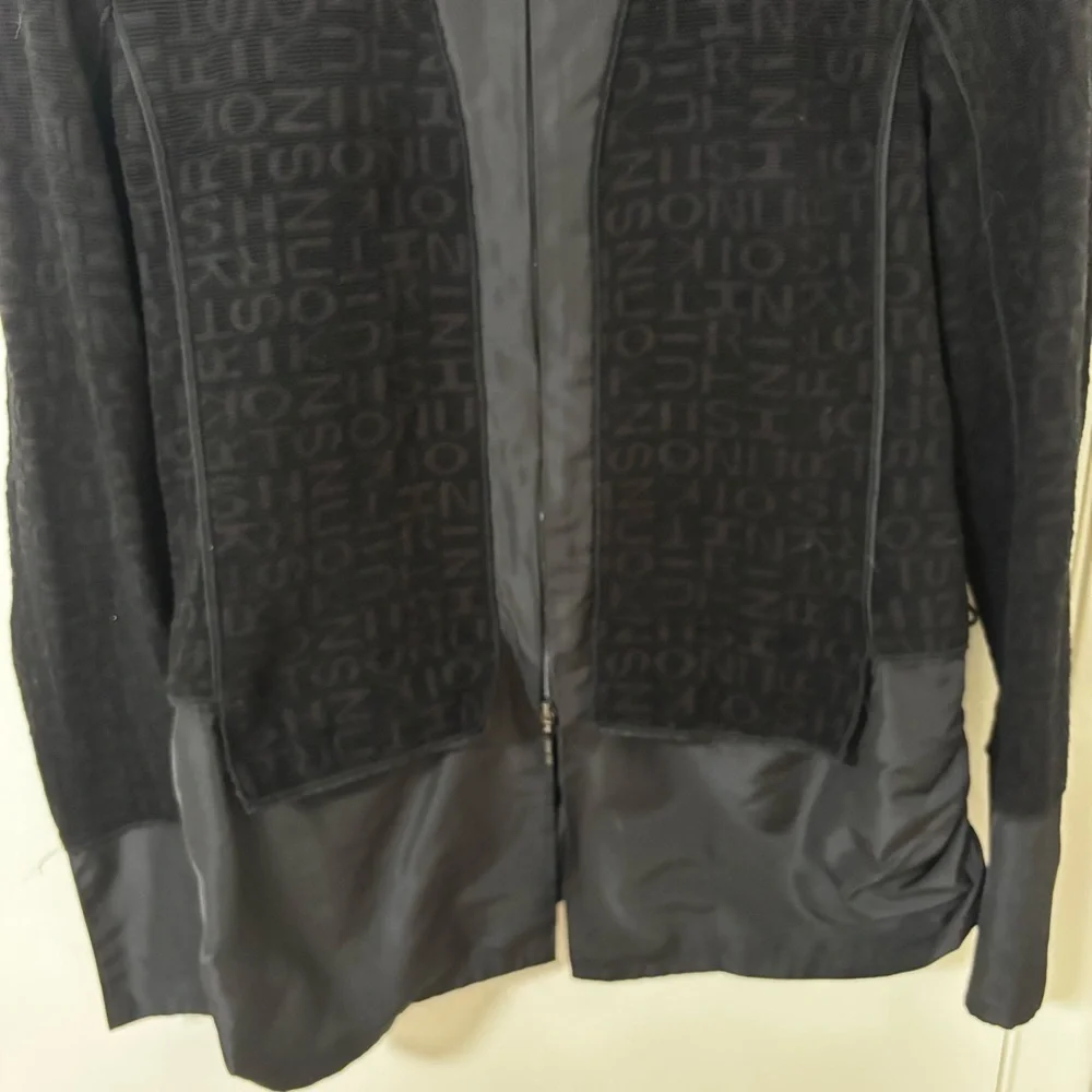 Trunk Hiroko Koshino black Lyocell nylon blend zip up jacket 40